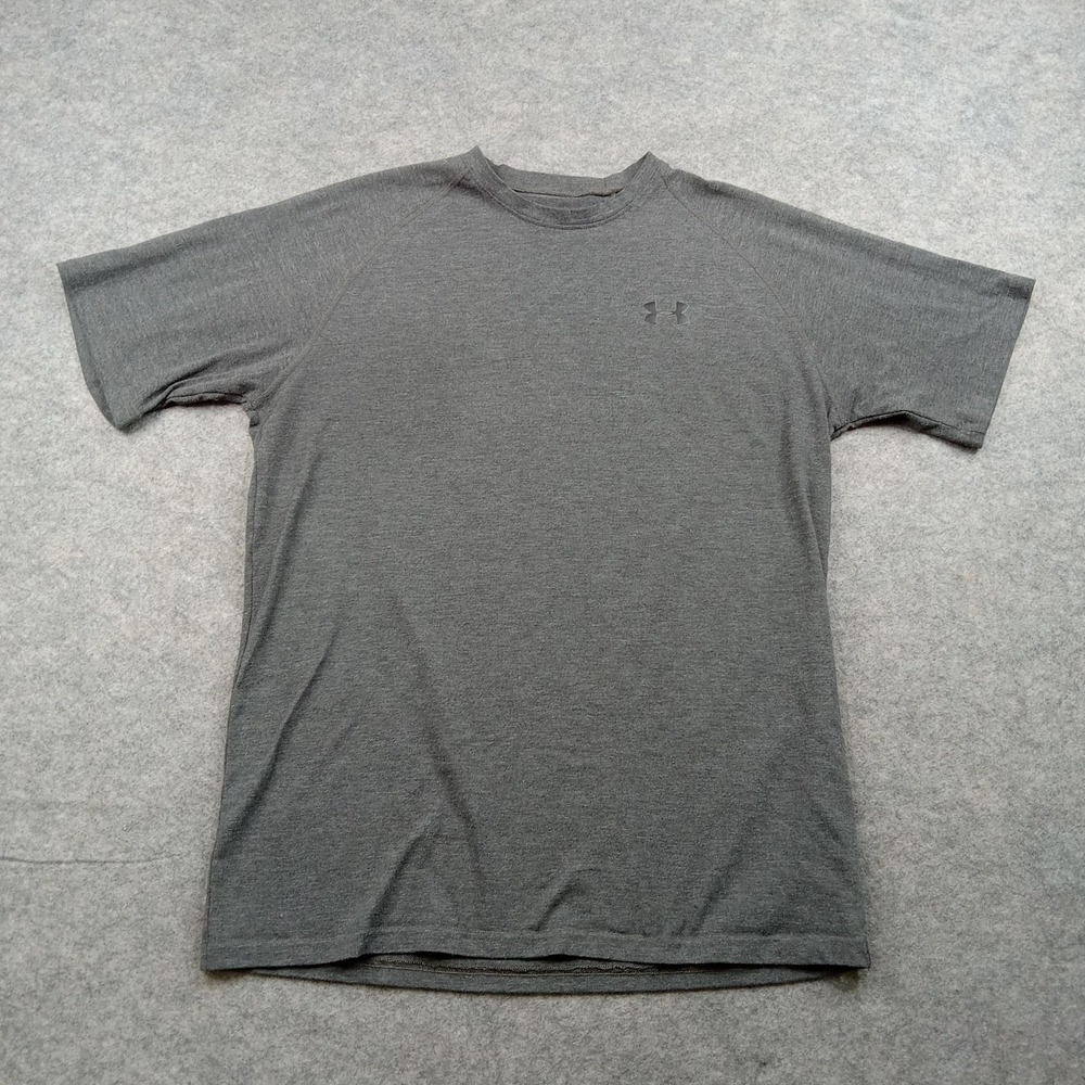 Under Armour Shirt Mens‎ Medium Gray HeatGear Short Sleeve Athletic Training Top